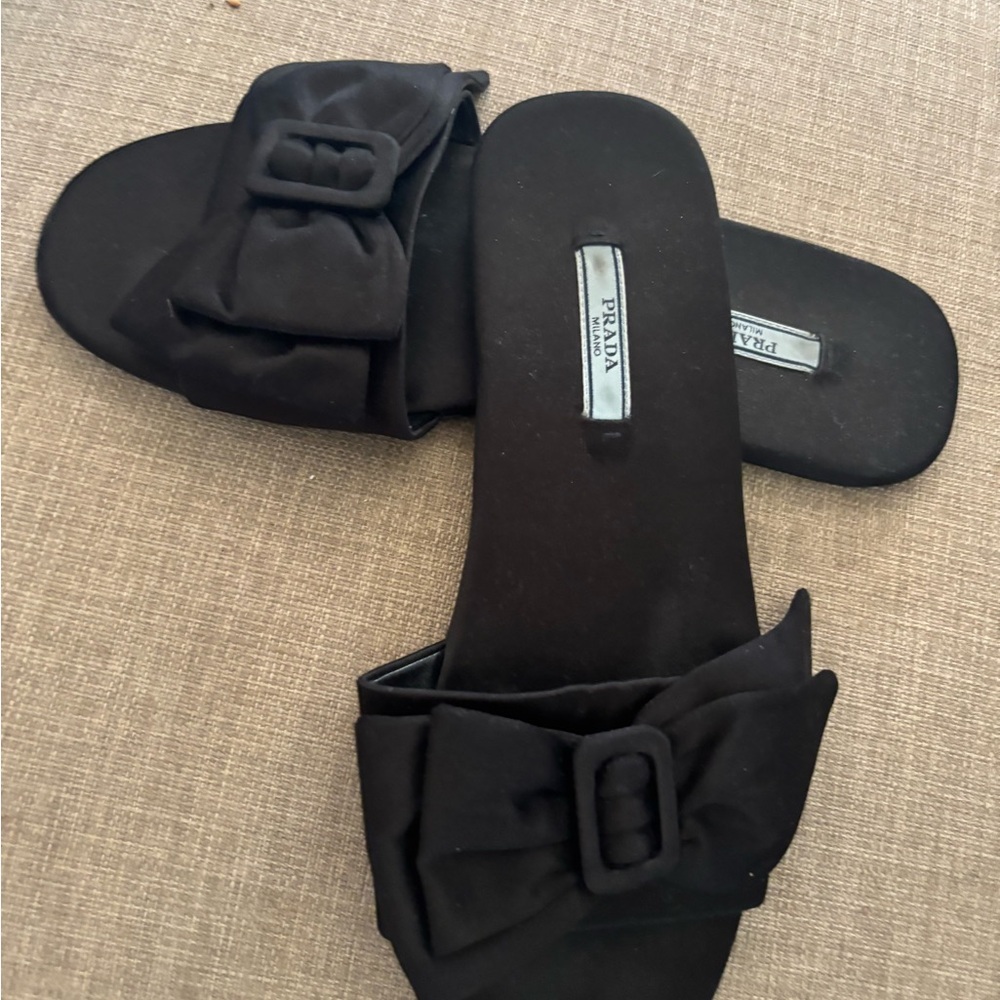 Prada Black Minimalist Slide Sandals - Picture 5 of 6